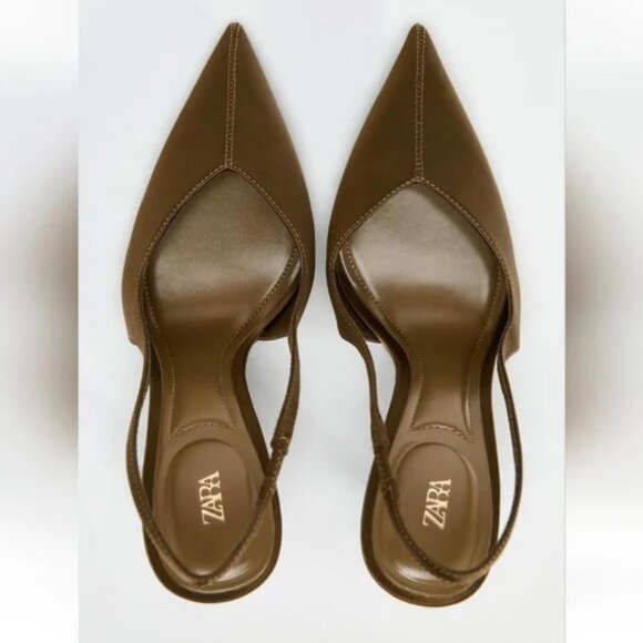 Zara Shoes - ZARA SATIN EFFECT HEELED SLINGBACK S